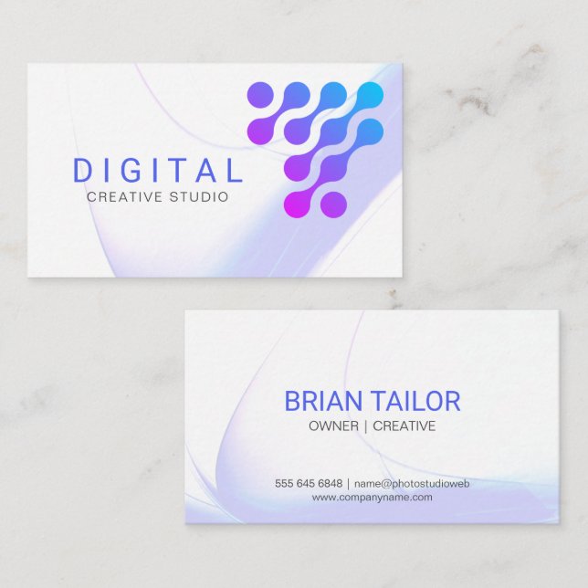Digital Colourful Gradient Logo Business Card (Front/Back)