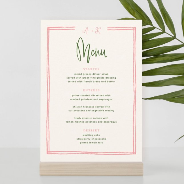 Digital Colourful Pink and Green Flat Menu Invitation (Creator Uploaded)