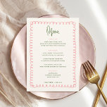 Digital Colourful Pink and Green Wave Invitation<br><div class="desc">Hand Drawn Fun Colourful Pink and Green Flat Menu | Handwritten French Wedding Table  Cards Flat Menu Elegant Calligraphy Eat and Drink Wedding Menus | Simple Calligraphy Rustic Wedding Menus Wedding Menus,  Rustic Wedding Menu,  Floral Wedidng Menu,  Wedding Table Menu</div>
