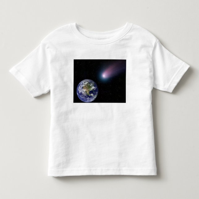 Digital composite of a comet heading towards Ea Toddler T-Shirt (Front)