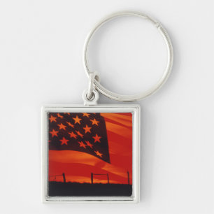 Digital composite of the American Flag Key Ring