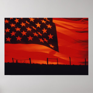 Digital composite of the American Flag Poster