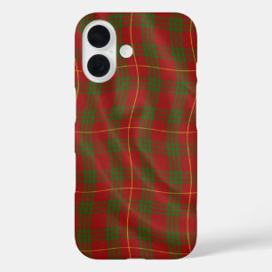Digital composite Tartan effect red and green  iPhone 16 Case
