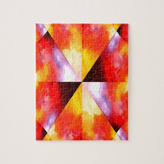 Digital Computer Art Abstract Modern Creative Red Jigsaw Puzzle (Vertical)