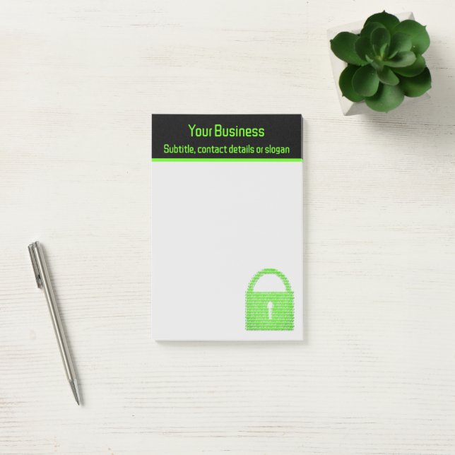 Digital Consultancy / Cyber Security Business Lock Post-it Notes (Office)