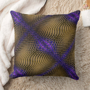 Digital crooked mesh of showy sepia wire on violet cushion