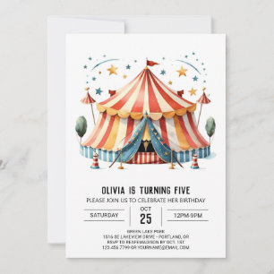 Digital Custom Delight Circus Birthday Invitation