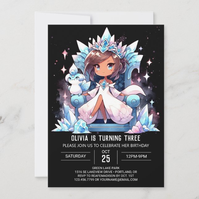 Digital Custom Princess Birthday Invitation (Front)