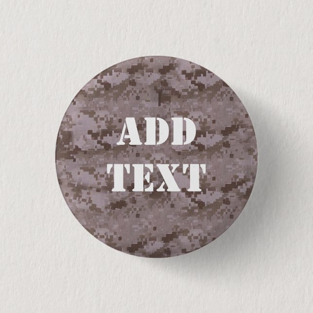 Digital Desert Camouflage 3 Cm Round Badge (Front)