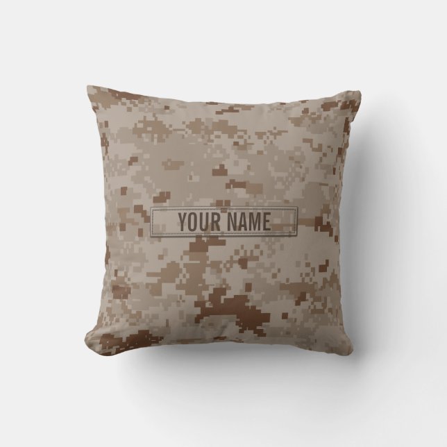 Digital Desert Camouflage Customisable Cushion (Front)