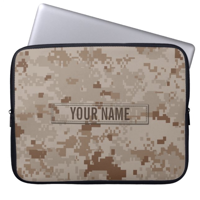 Digital Desert Camouflage Customisable Laptop Sleeve (Front)