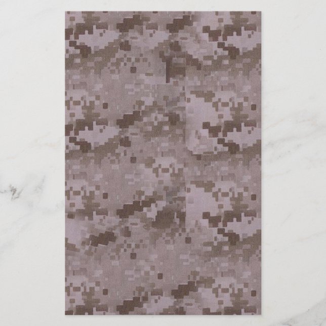 Digital Desert Camouflage Stationery (Front)