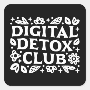 Digital detox club girls support group motivation square sticker