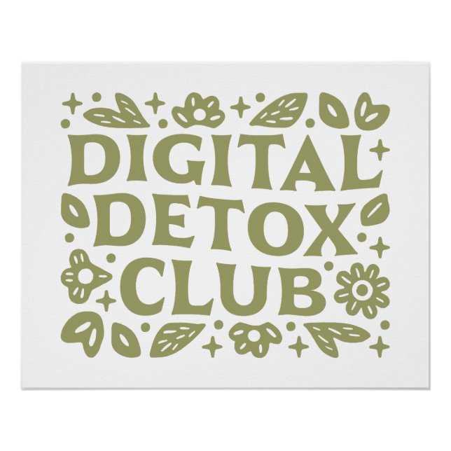 Digital detox club wellness girl aesthetic poster (Front)