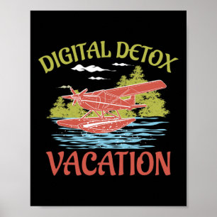 Digital Detox Vacation Burnout Stress Awareness Poster