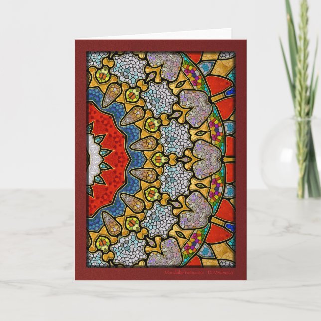 Digital Diamond Mandala Holiday Card (Front)