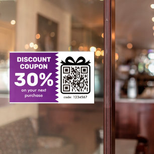 Digital Discount Coupon With QR Code And Logo 