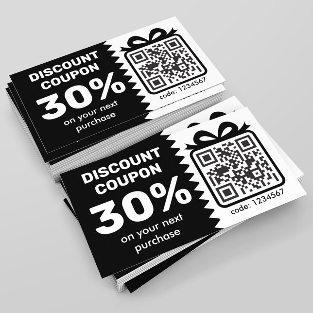 Digital Discount Coupon With QR Code Logo Black (Creator Uploaded)