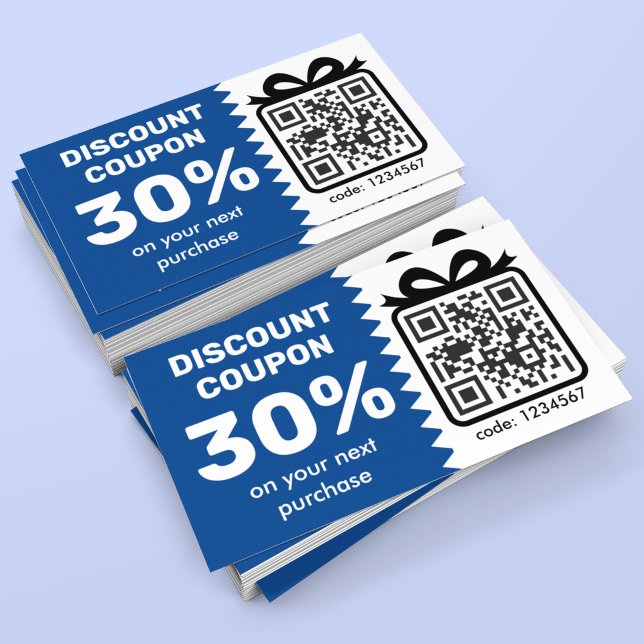 Digital Discount Coupon With QR Code Logo Blue (Creator Uploaded)