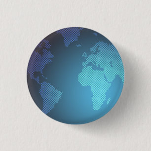 Digital Dot World Map Gradient Art 3 Cm Round Badge
