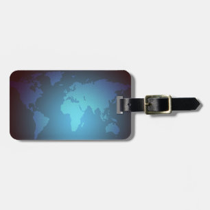 Digital Dot World Map Gradient Art Luggage Tag
