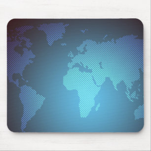 Digital Dot World Map Gradient Art Mouse Mat