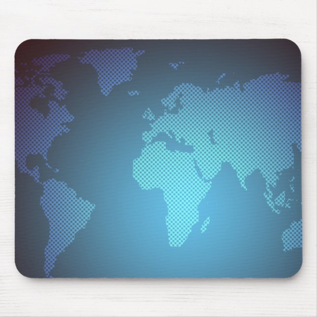 Digital Dot World Map Gradient Art Mouse Mat (Front)