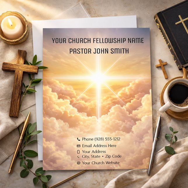 DIGITAL DOWNLOAD Christian Heavenly Cloud Church  Invitation (Creator Uploaded)