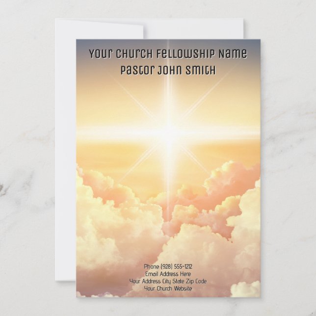 DIGITAL DOWNLOAD Christian Heavenly Cloud Church  Invitation (Front)