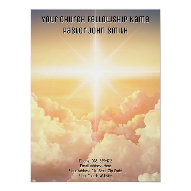 DIGITAL DOWNLOAD Christian Heavenly Cloud Church  Poster (Front)