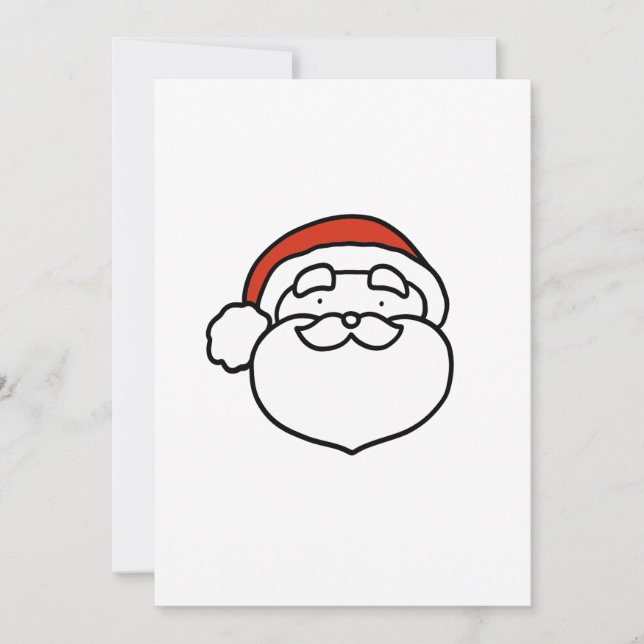 Digital Download Christmas Santa with Red Hat Holiday Card (Front)