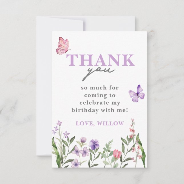 Digital Download Little Wildflower Favours  Invitation (Front)