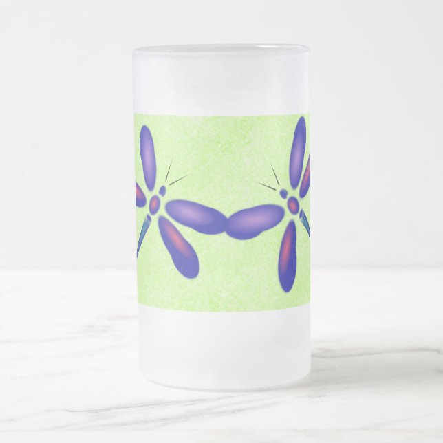 Digital Dragonfly Lime Summer Mug (Center)