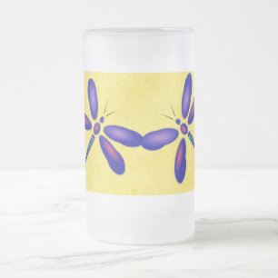 Digital Dragonfly Yellow Frosted Mug