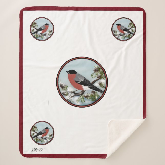   Digital drawing Adorable bird blanket  (Front)