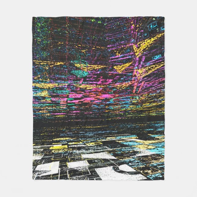 Digital Dreams of Color Fleece Blanket (Front)