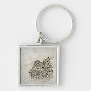 Digital Duck Art Key Ring