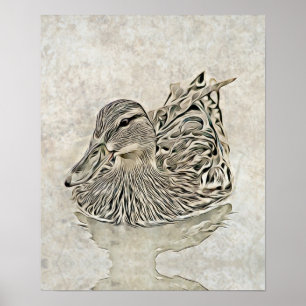 Digital Duck Art Poster