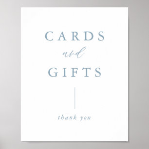 Digital Dusty Blue Cards and Gifts Wedding Sign