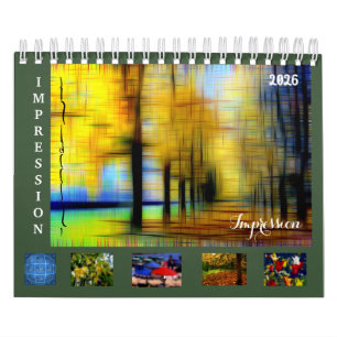 Digital effect of style "impression" calendar