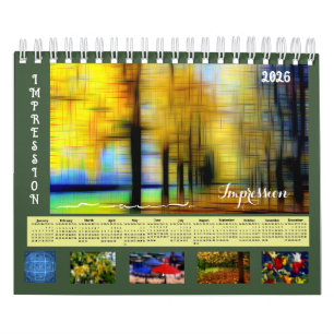 Digital effect of style "impression" calendar