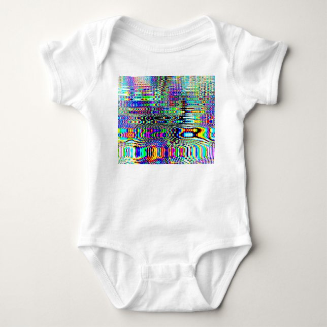 Digital Effects: Multicolor Abstract Design Baby Bodysuit (Front)