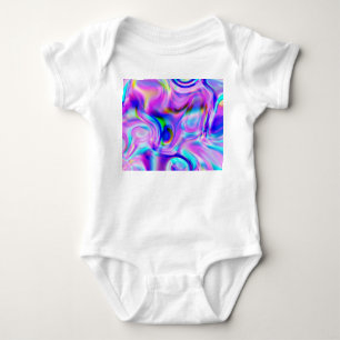 Digital effects: multicolor abstract pattern. baby bodysuit