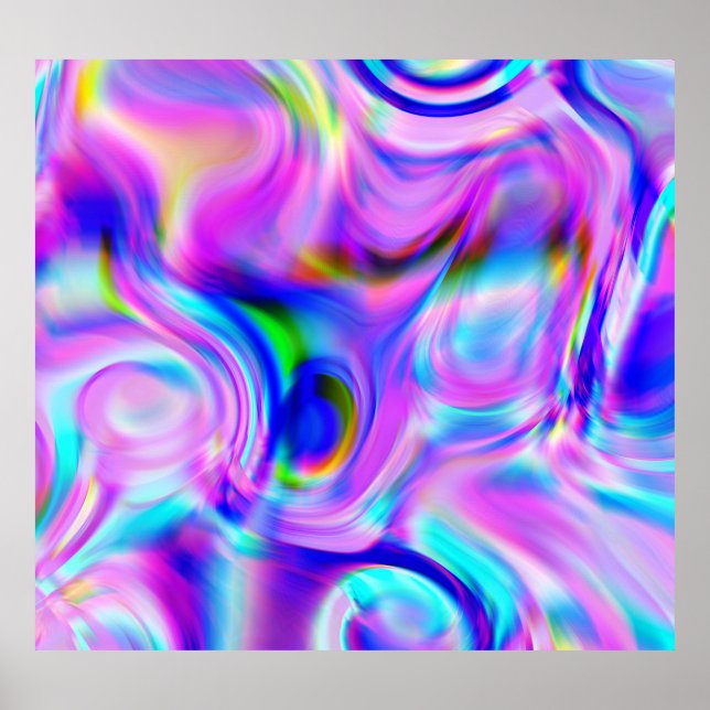 Digital effects: multicolor abstract pattern. poster (Front)