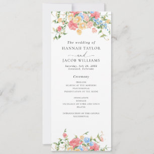 Digital Elegant Wildflower Wedding Program Invitation
