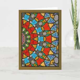 Digital Emerald Mandala Holiday Card