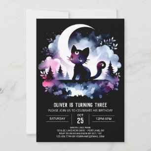 Digital Enchanted Cat Birthday Invitation