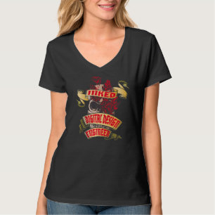 Digital Engineer Inked Skull & Red Roses Tattoo T-Shirt