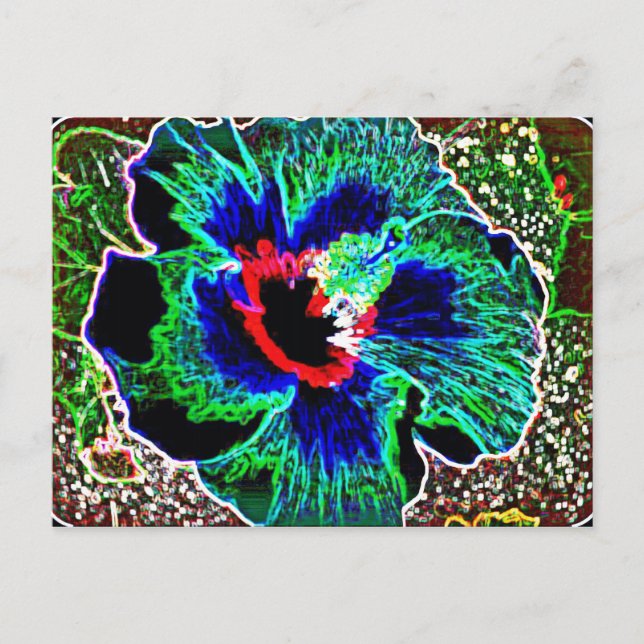 Digital enhanced Hawaiian Hibiscus prints Postcard (Front)