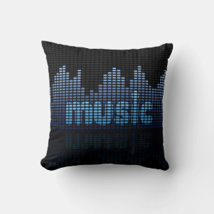 Digital Equalizer Music Wave Wall Cushion
